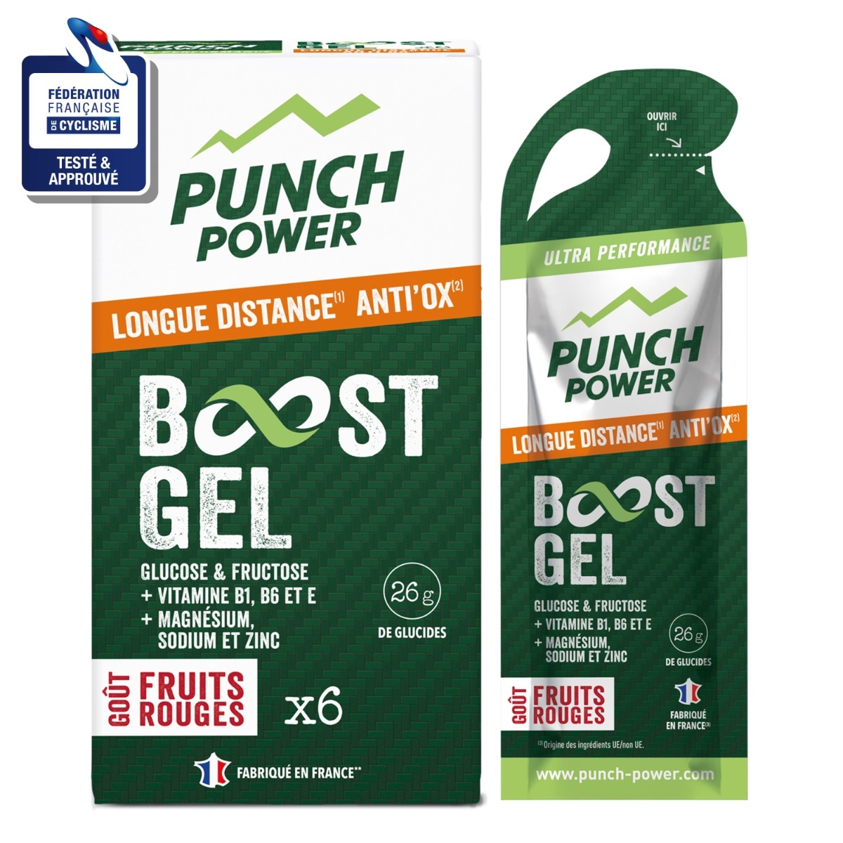 Punch Power BOOST GEL – Longue Distance Antiox – Goût Fruits Rouges
