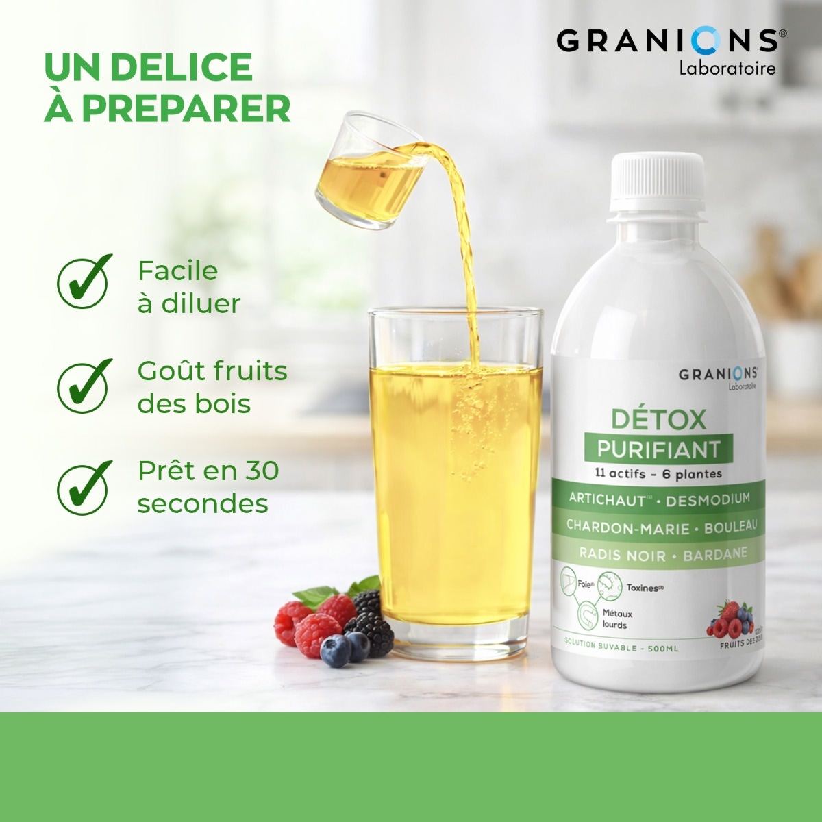 Boisson Détox Purifiant Granions utilisation