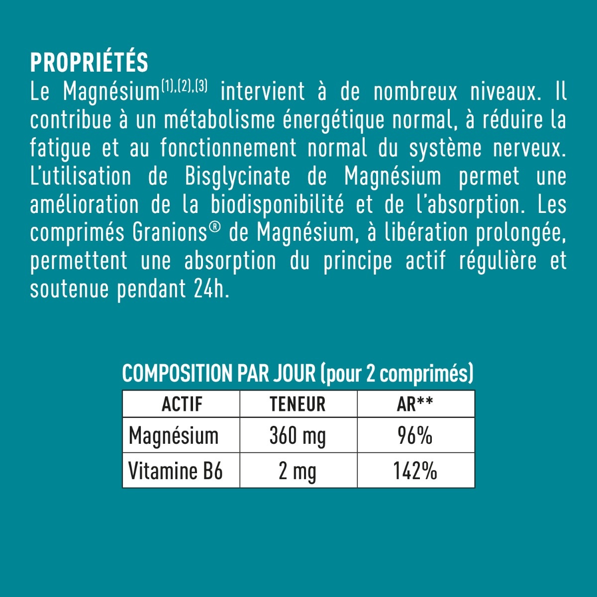 GRANIONS - Magnésium Bisglycinate 360mg