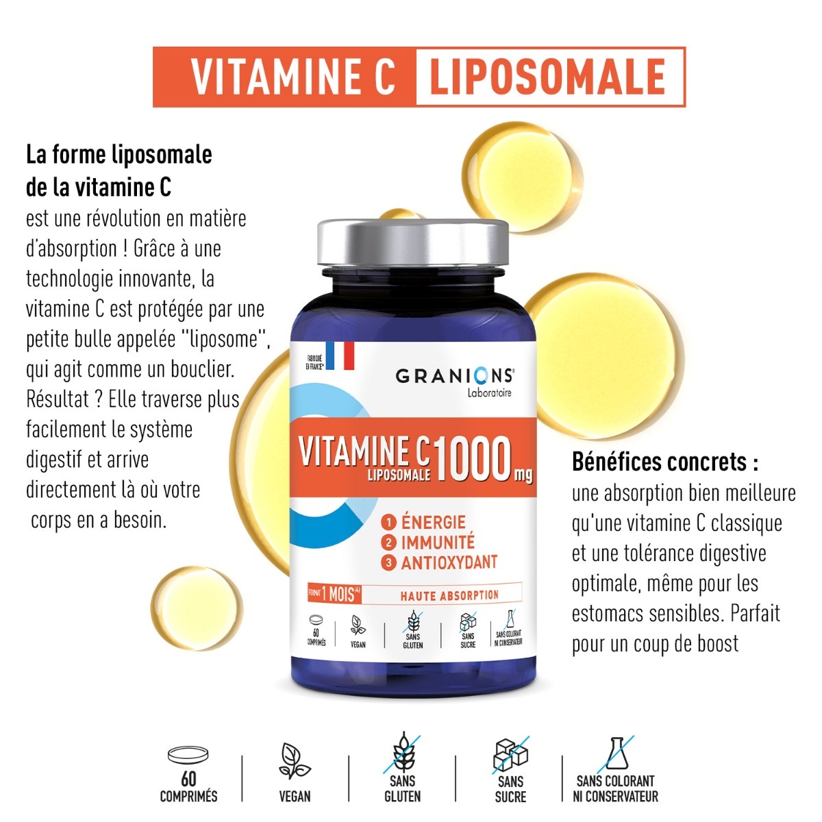 Les bienfaits de la Vitamine c - Liposomale 1000 mg 