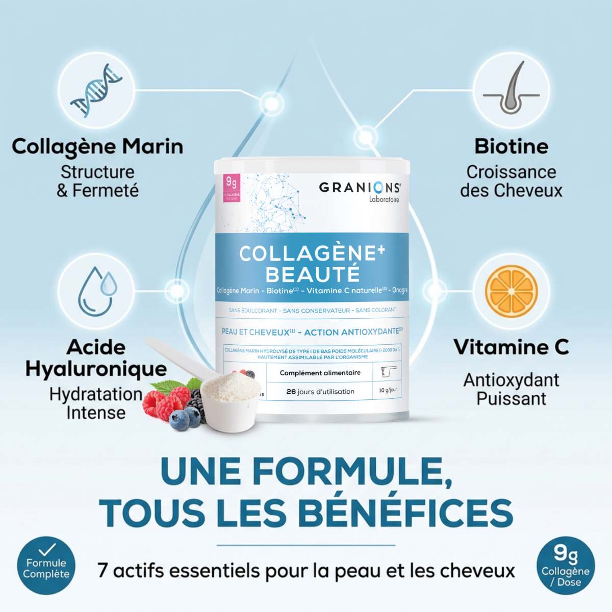 Collagène+ Beauté goût fruits rouges 