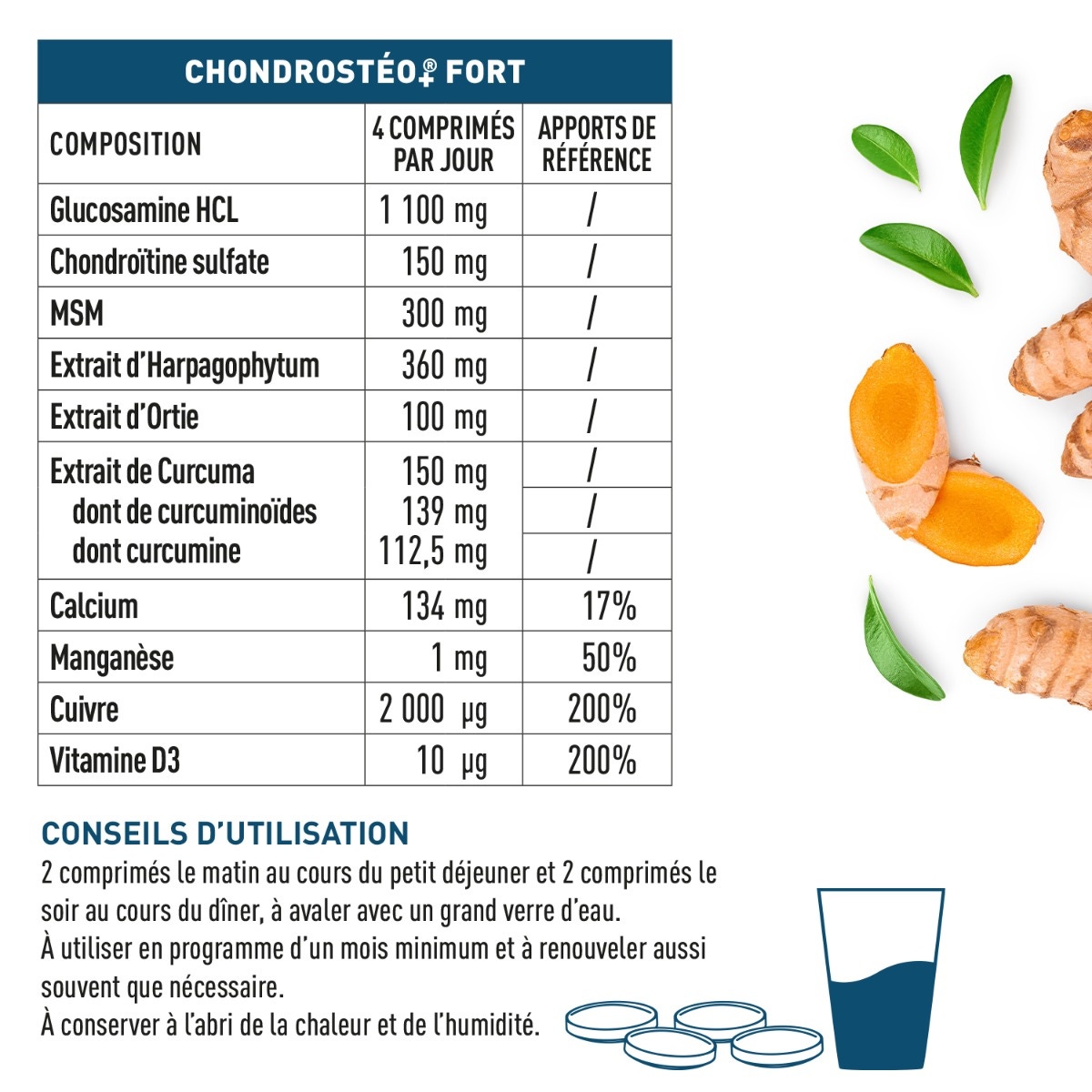 Chondrostéo Fort 120 comprimés - Aide au confort et à la flexibilité des articulations.