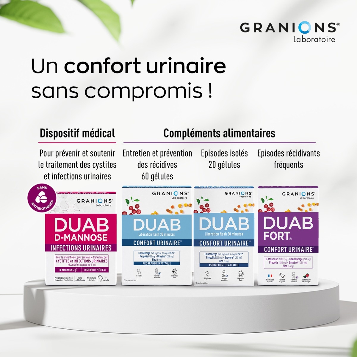 GAMME DUAB CONFORT URINAIRE