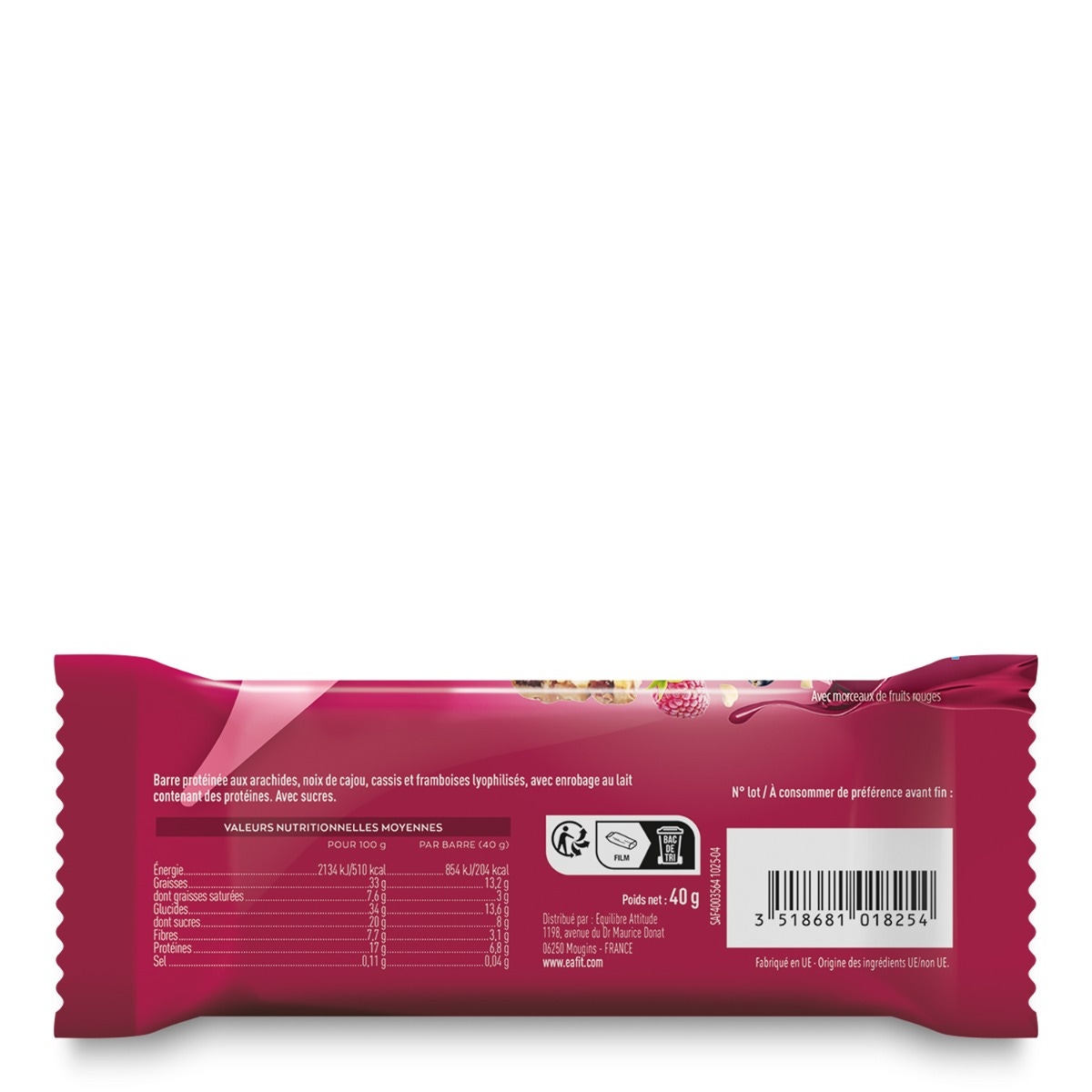 EAFIT - La barre protéinée noix & fruits rouges 