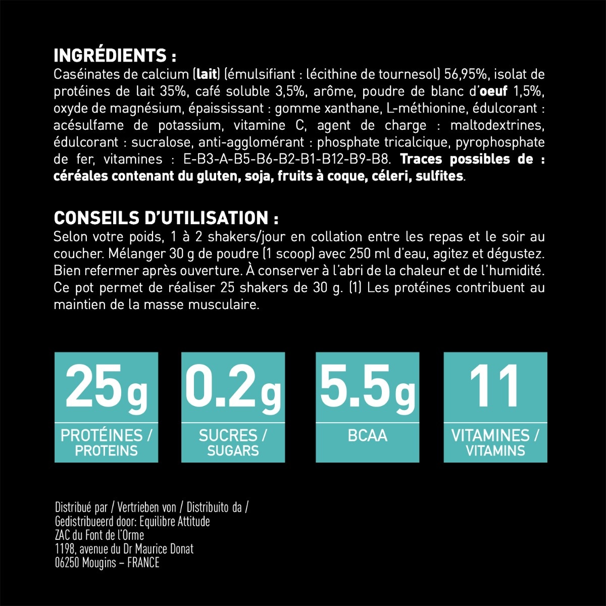 Milk&Egg Micellaire - Saveur café ingrédients et conseils d'utilisation