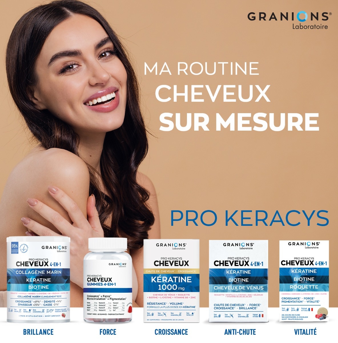 Pro Keracys Cheveux 4 en 1 - 2Mois + 1 Offert GAMME