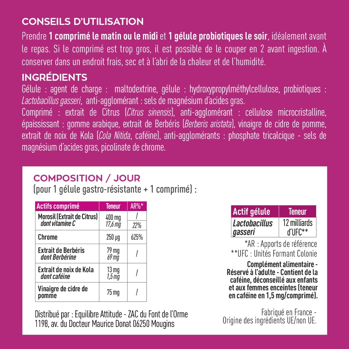 Complexe Microbiote Minceur LGasseri Berberine Morosil