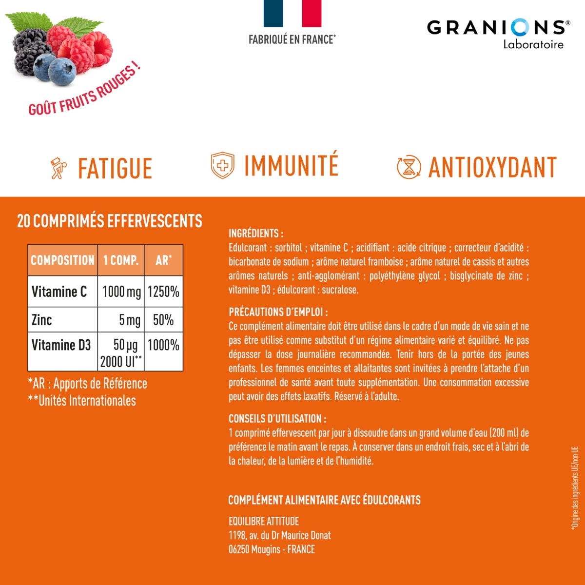Granions - Vitamine C - D3 - Zinc