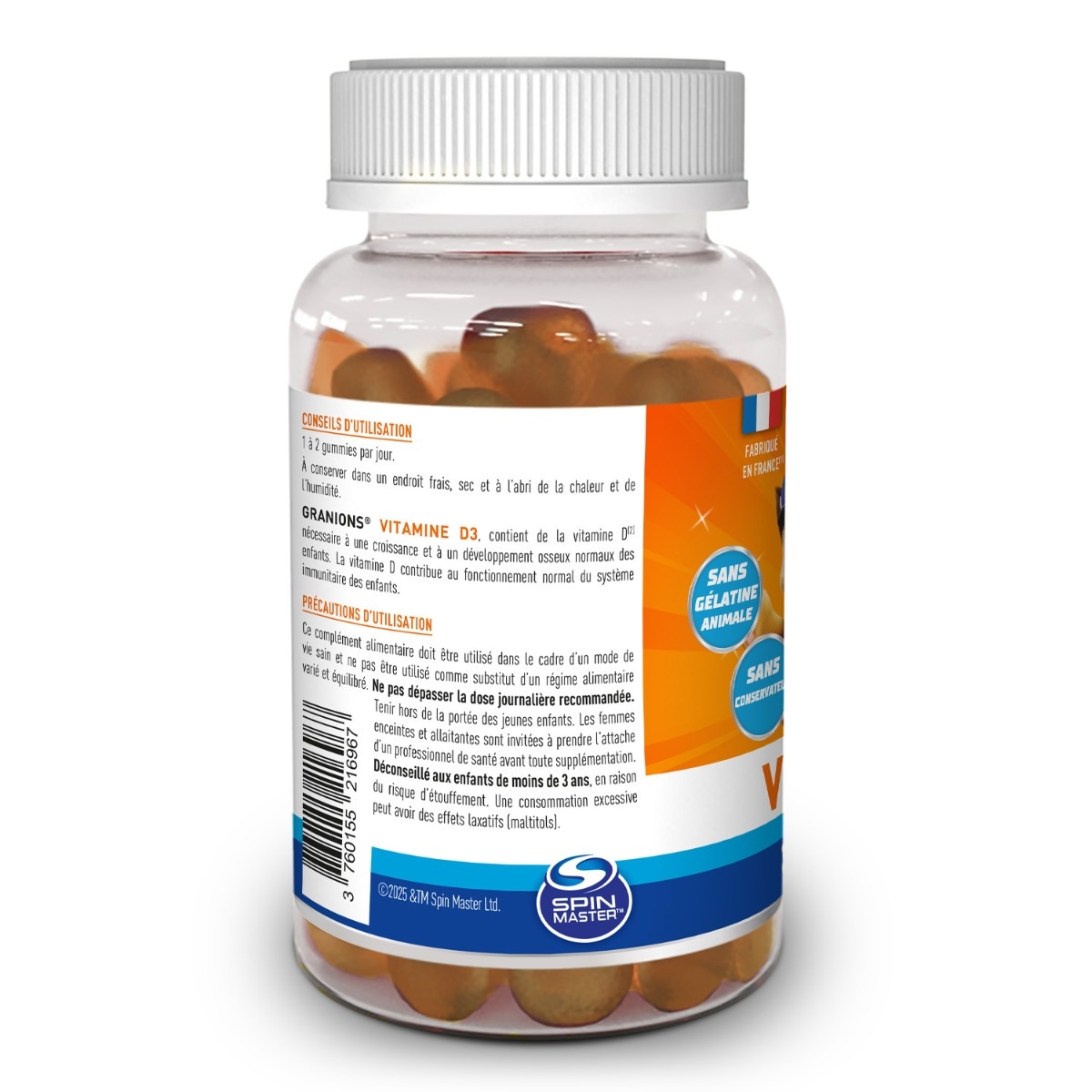 Pat Patrouille - Gummies Vitamine D3 - 60 Gummies - Orange