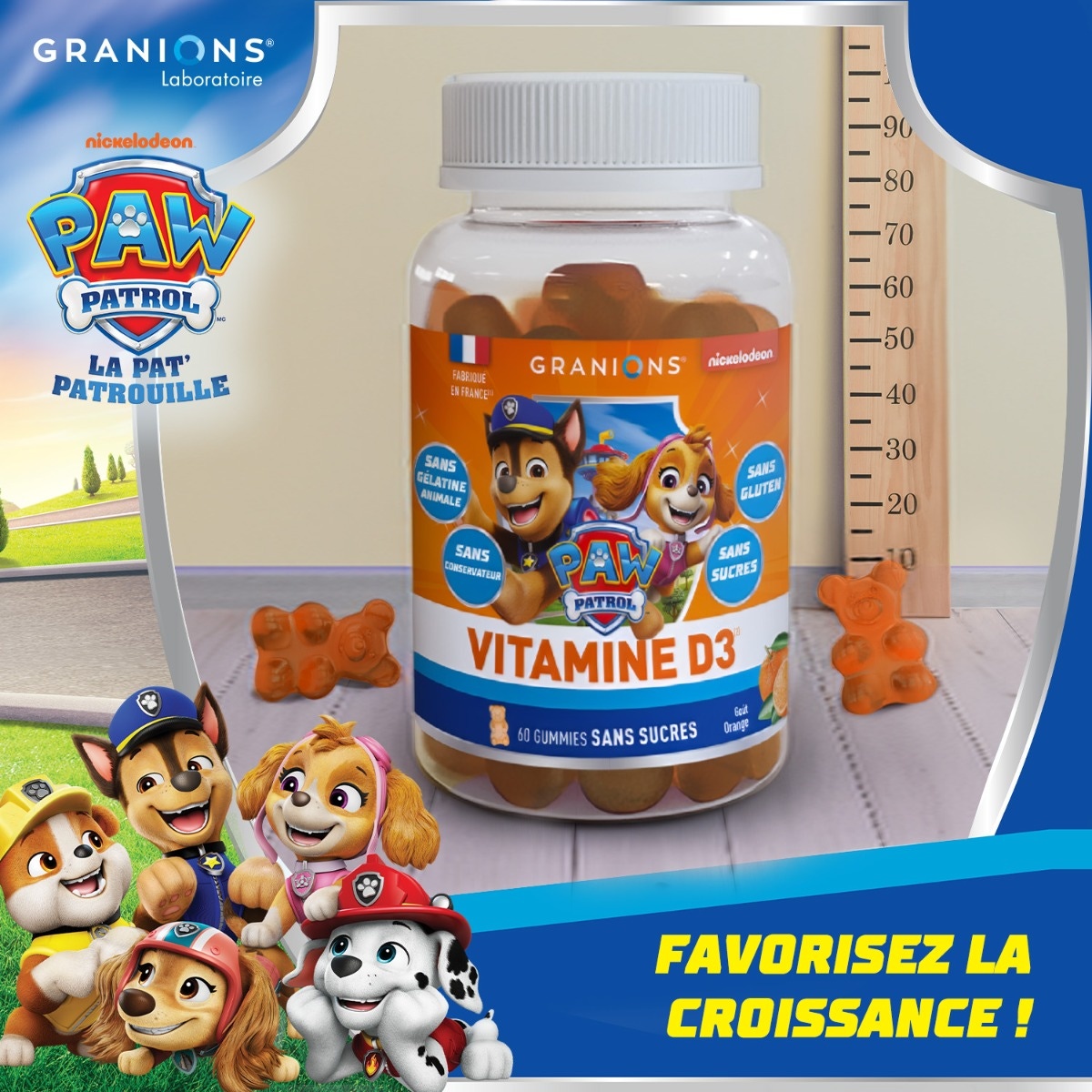 Pat Patrouille - Gummies Vitamine D3 - 60 Gummies - Orange