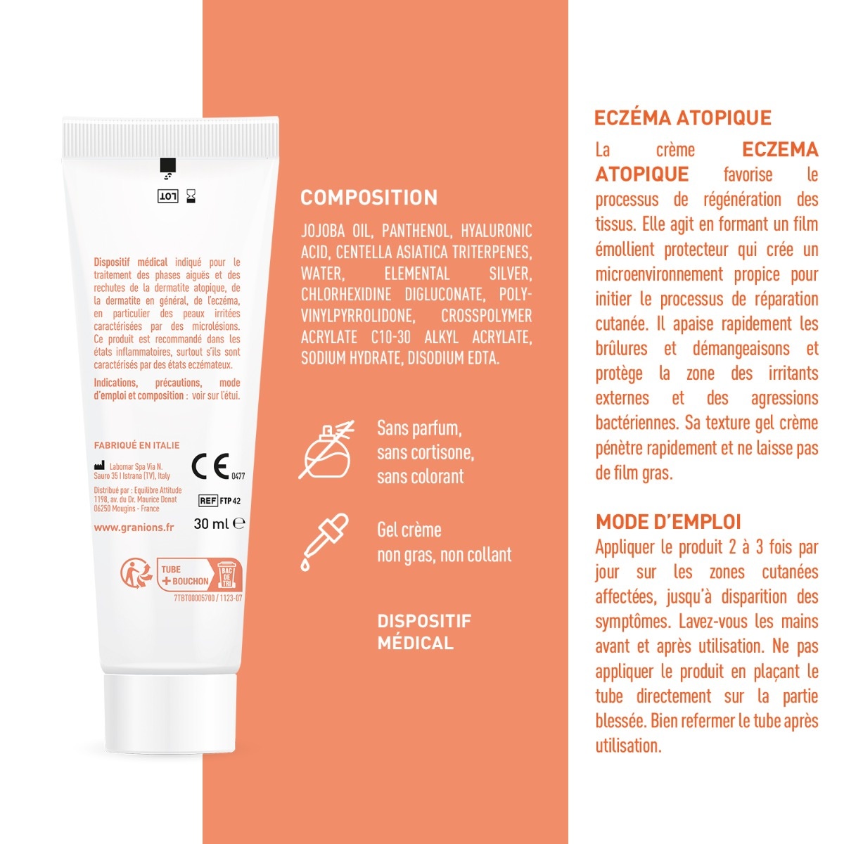 Crème dermatologie eczéma atopique - 30 ml