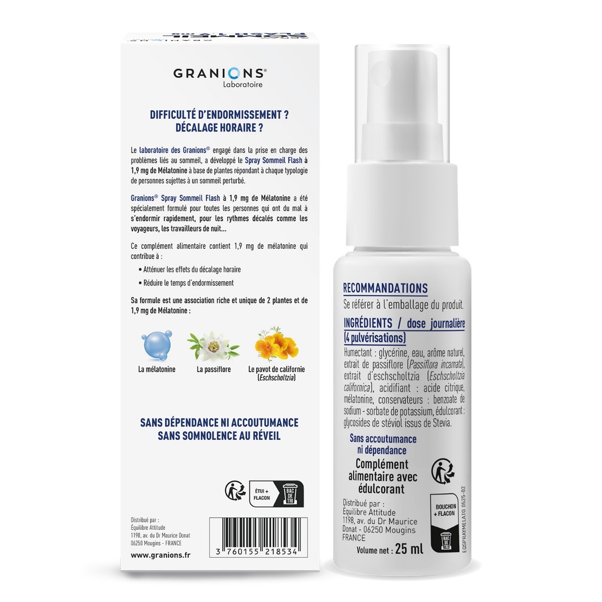 Spray mélatonine pour le sommeil composition