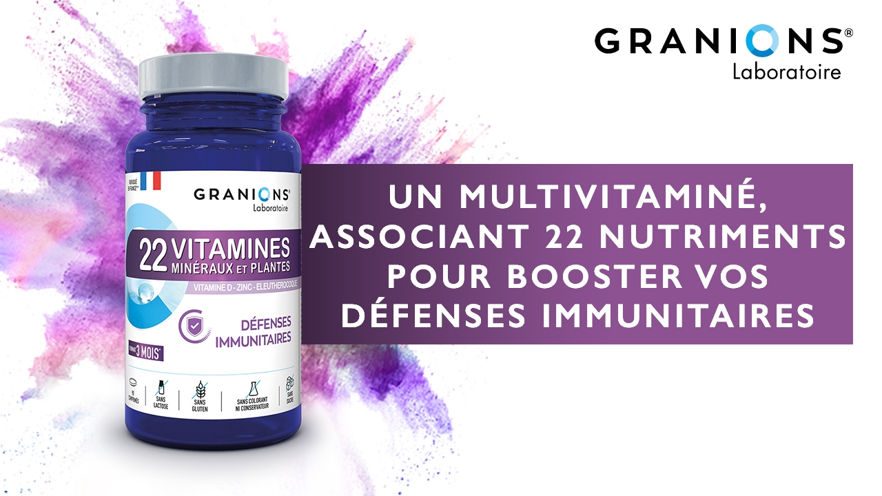 Un multivitaminé associant 22 nutriments pour booster les défenses immunitaires !